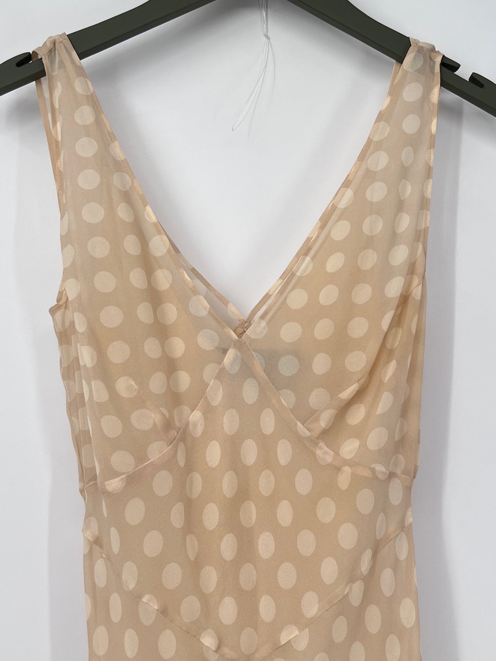 Realisation Part Silk Beige Polka Dot V-Neck Slip Dress Dress Cleo dress Honey - Picture 6 of 11
